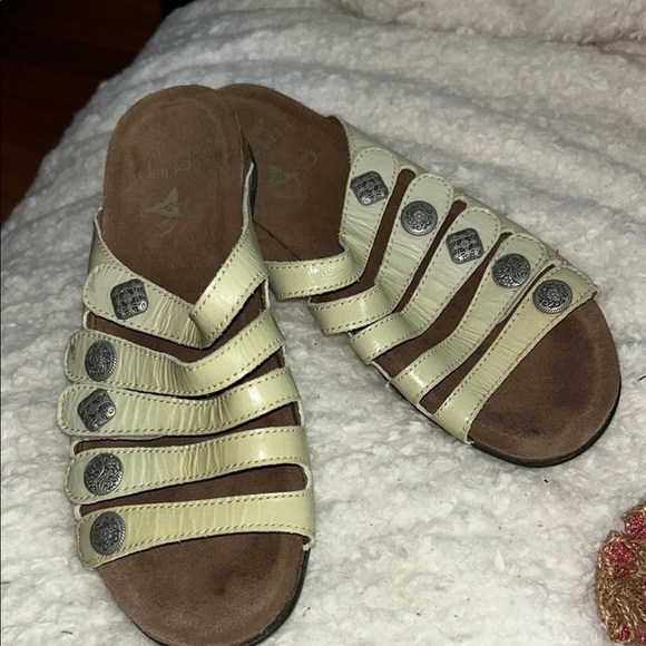 Dansko Cream Sandals with Contoured Footbed - Picture 1 of 11